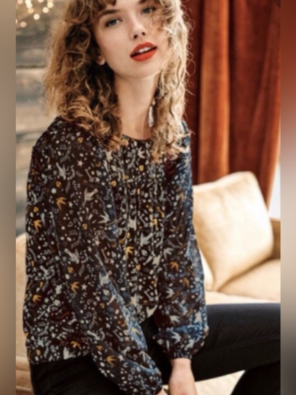 Boden Violette Blouse In Mystic Woodland - Picture 3 of 10